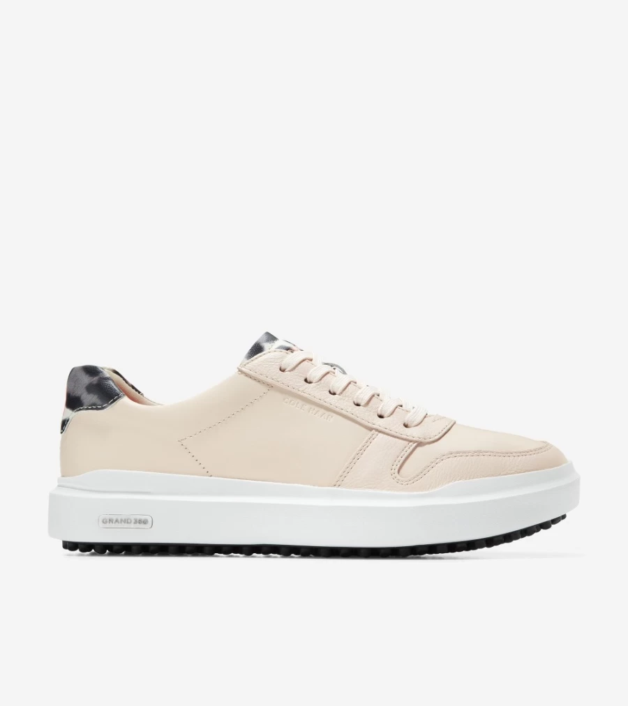 Cole Haan Women's GrandPro Am Golf Sneaker in Shortbread-Leopard Print - Stylish & Comfortable Golf Shoes for Women
