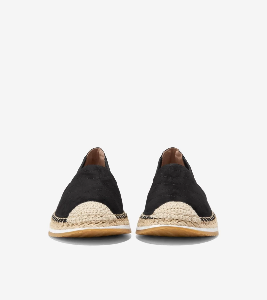 Cole Haan Women's Black Cloudfeel Espadrille Loafer - Comfortable Slip-On Shoes
