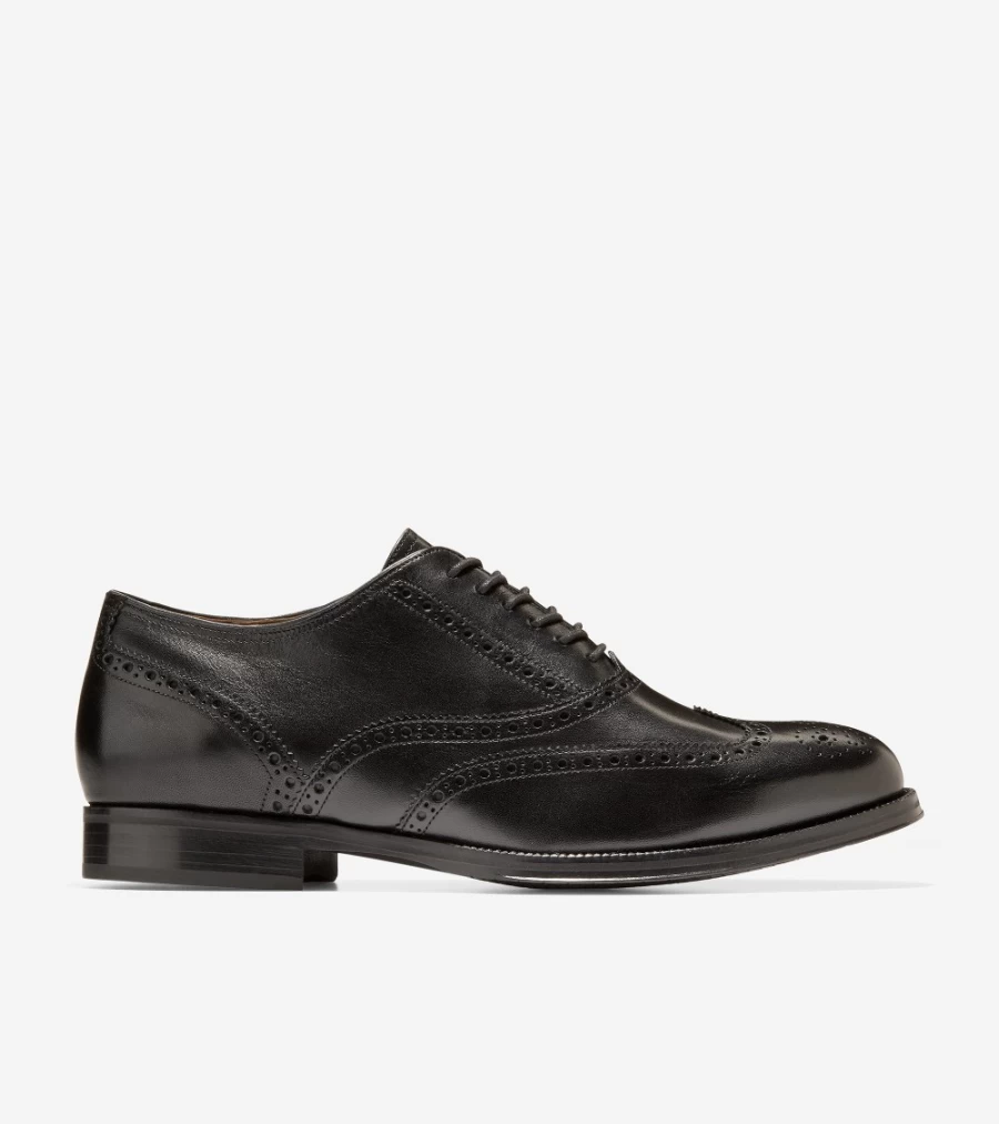 Cole Haan Men's Black Wingtip Oxford Dress Shoes - Modern Classic Style