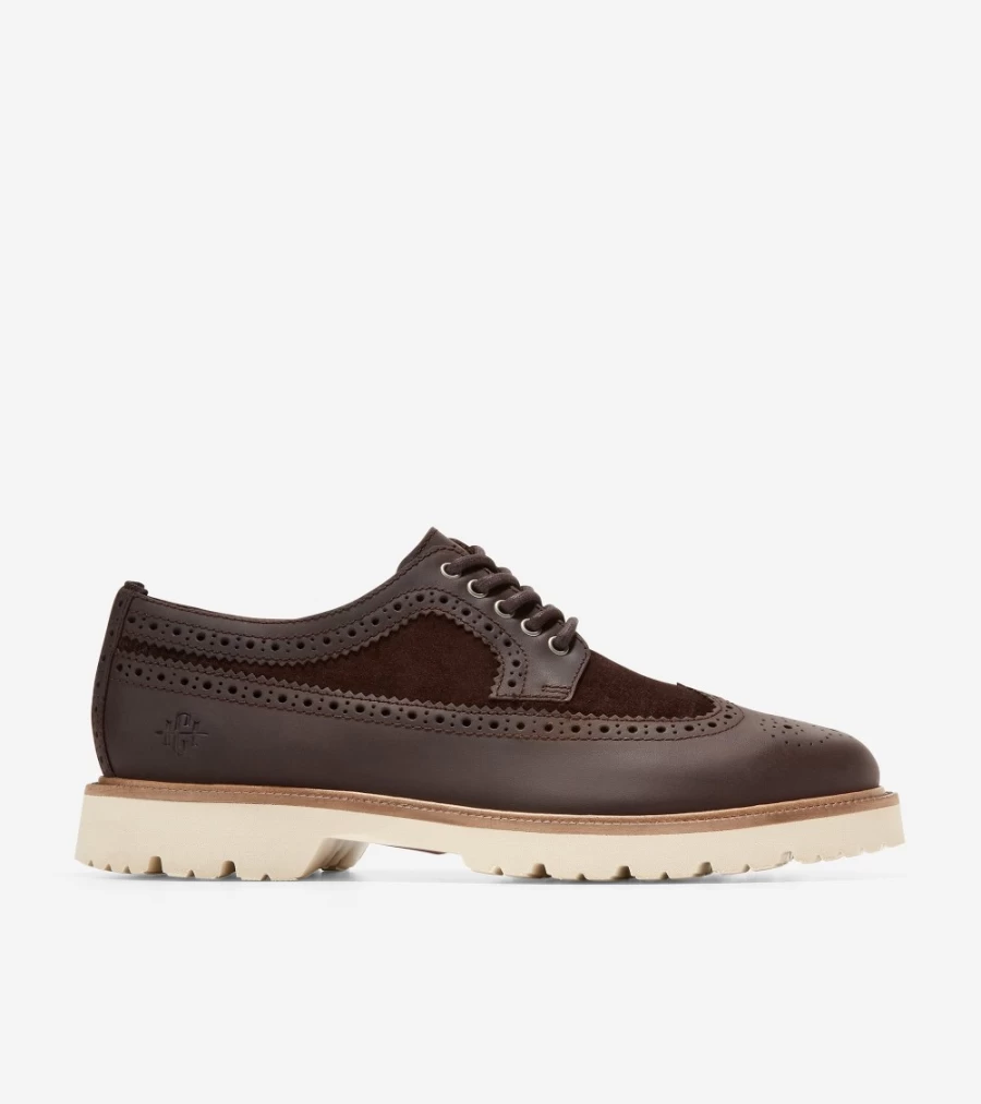 Cole Haan Men's Dark Chocolate Longwing Oxford Dress Shoes
