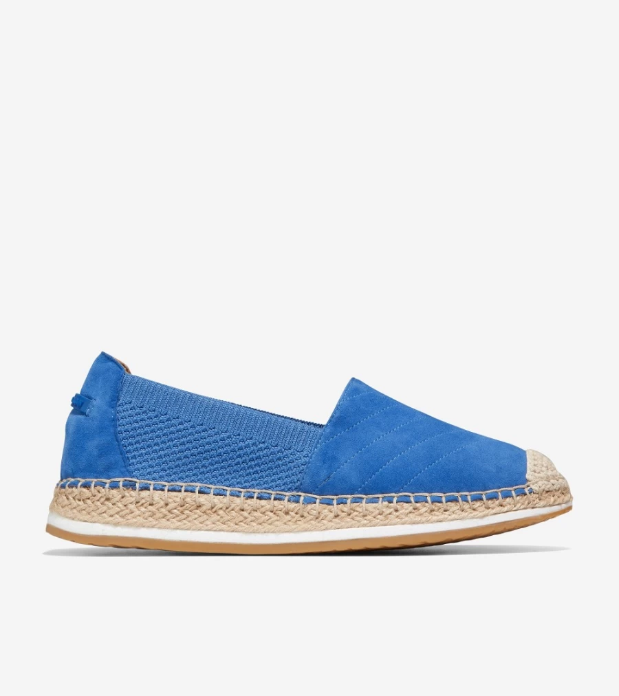 Cole Haan Women's Bright Cobalt Cloudfeel Espadrille Loafer - Lightweight Comfort Slip-On Shoes