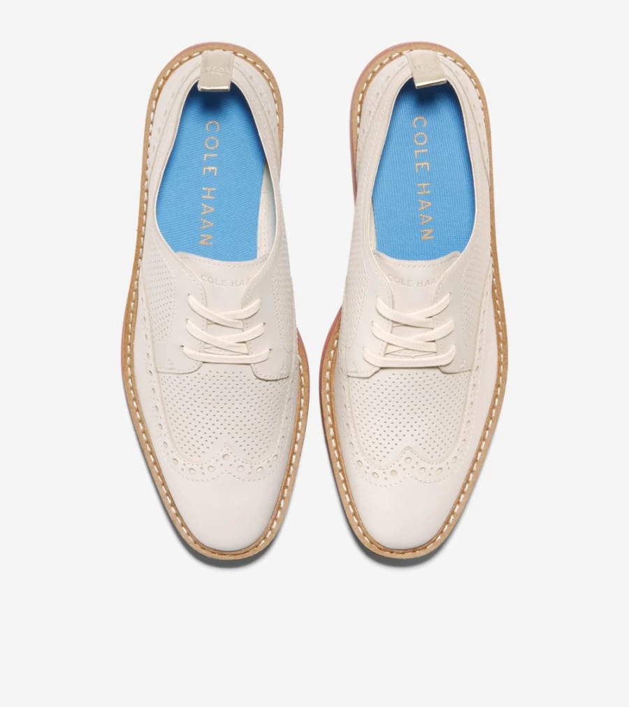 Cole Haan Women's Egret-Cinnabar Originalgrand Platform Wingtip Oxford Shoes